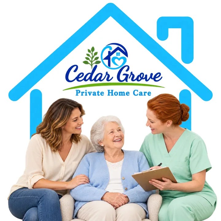 Cedar Grove care coordinator planning private pay home care with a senior and her daughter